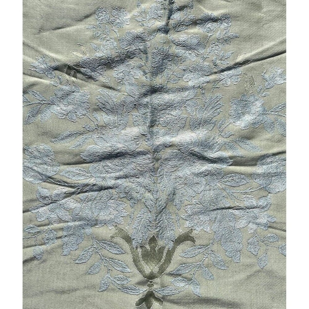 Mid-Century Modern White Lodge Italy Silk Jade Blue Scalamandre Silks Sample
